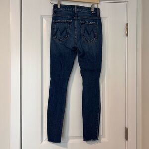 MOTHER High Waisted Looker Ankle Fray